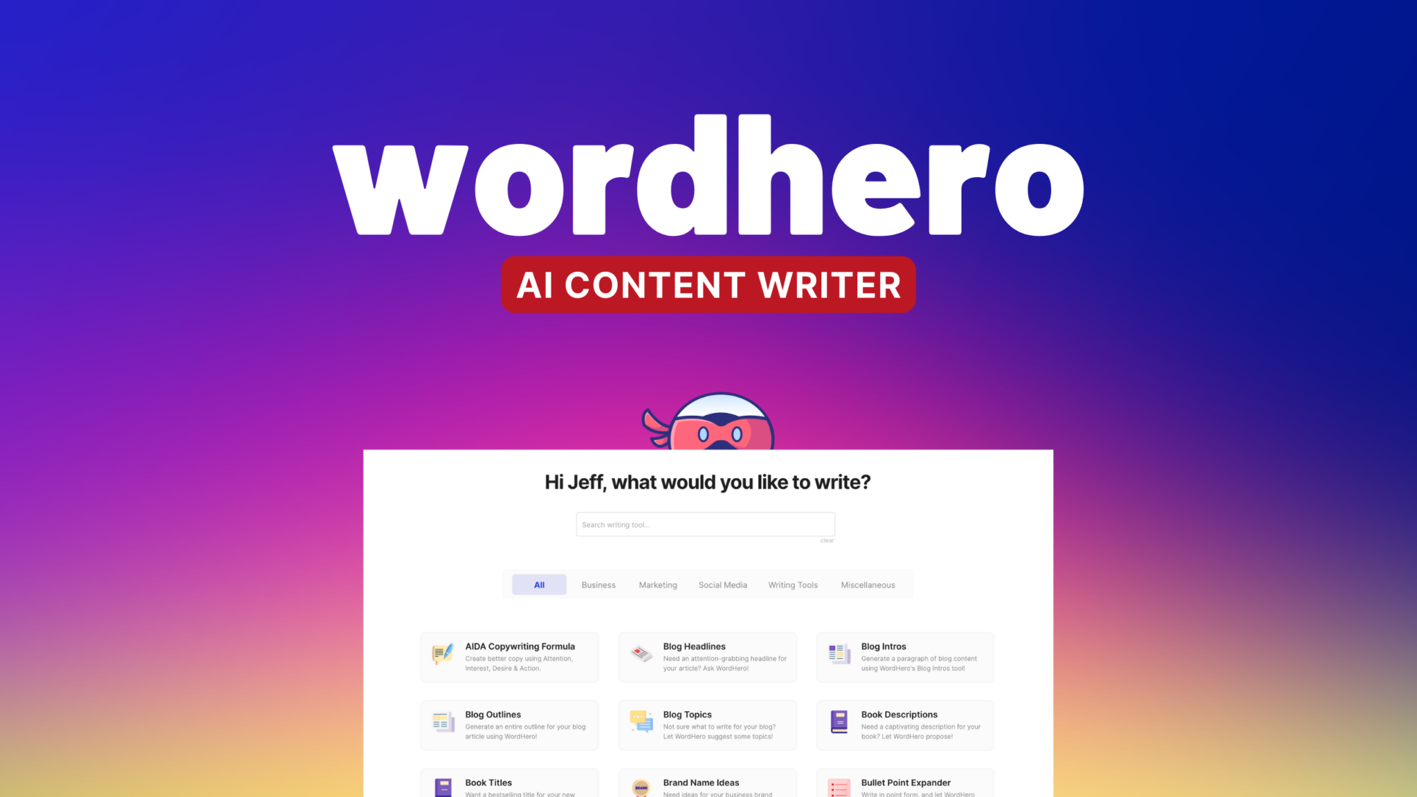 Wordhero group buy | Unlimited with Long-form Editor 99% uptime